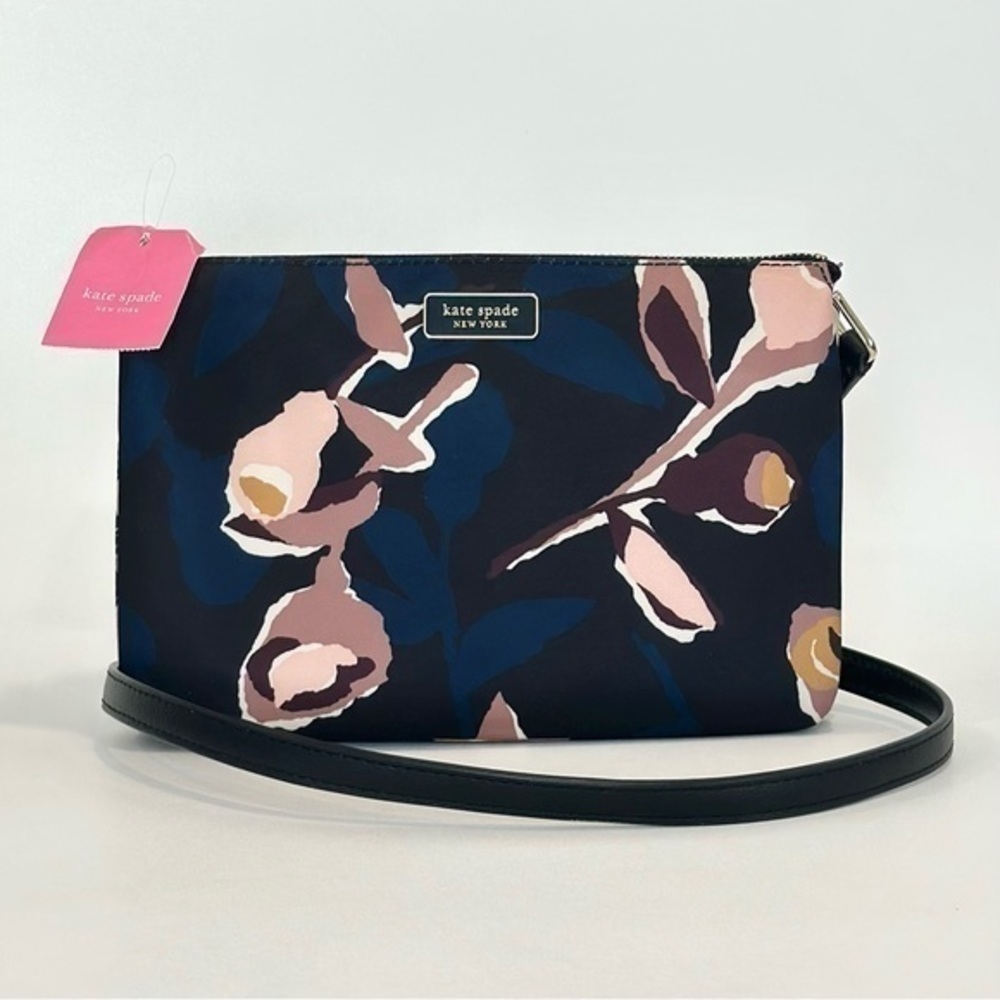 Kate Spade New York Triple Gusset Crossbody Bag with Dawn Paper Rose Print - Picture 2 of 13